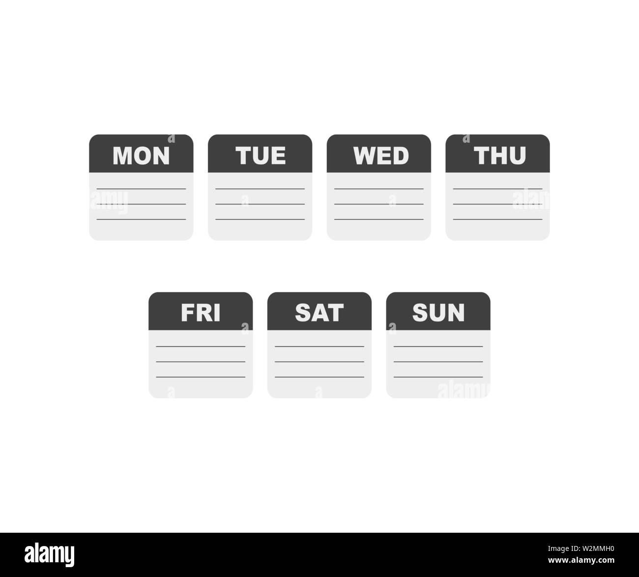 Calendar Week Planner With Notes Stock Vector Image Art Alamy