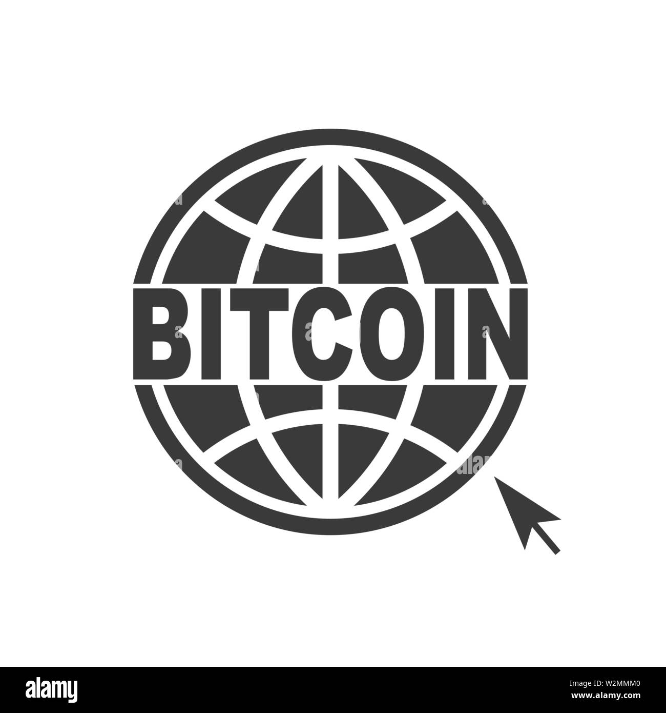 Bitcoin in globe icon sign. Vector illustration Stock Vector Image ...