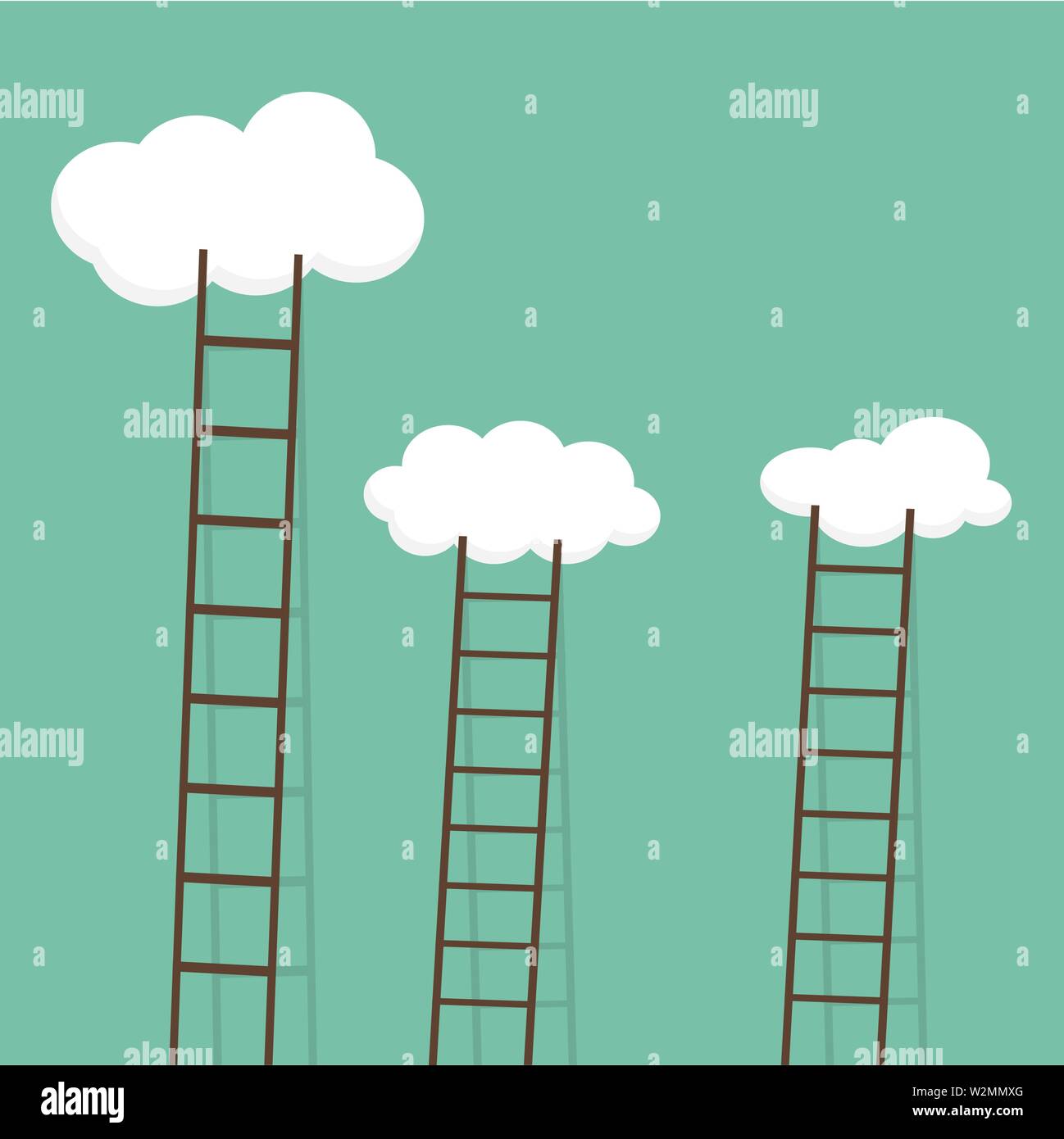 ladders to sky with clouds. Vector eps10 Stock Vector Image & Art - Alamy
