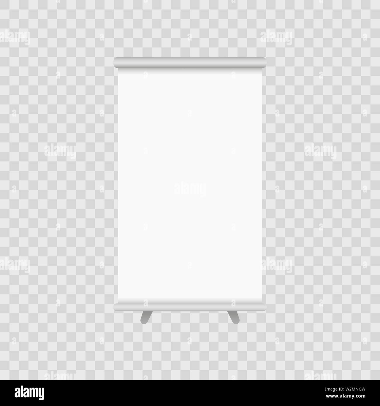 Roll up white banner. Vector background illustration Stock Vector Image ...