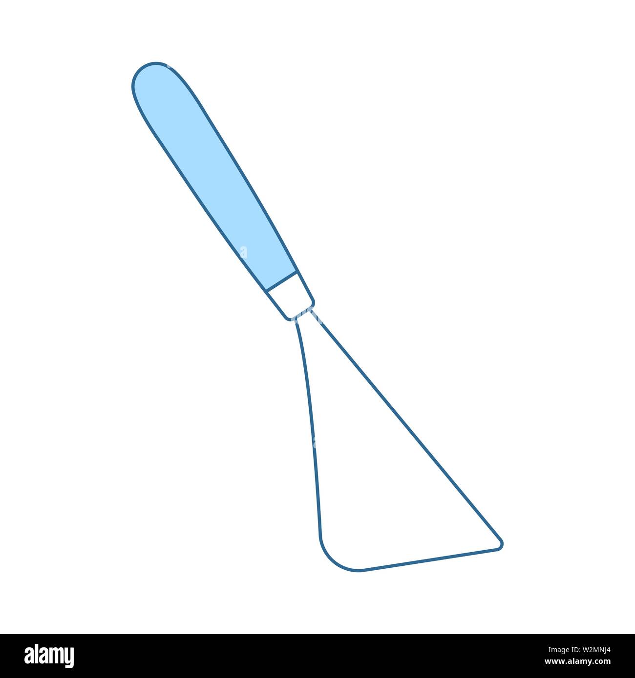 Palette Knife Icon. Thin Line With Blue Fill Design. Vector