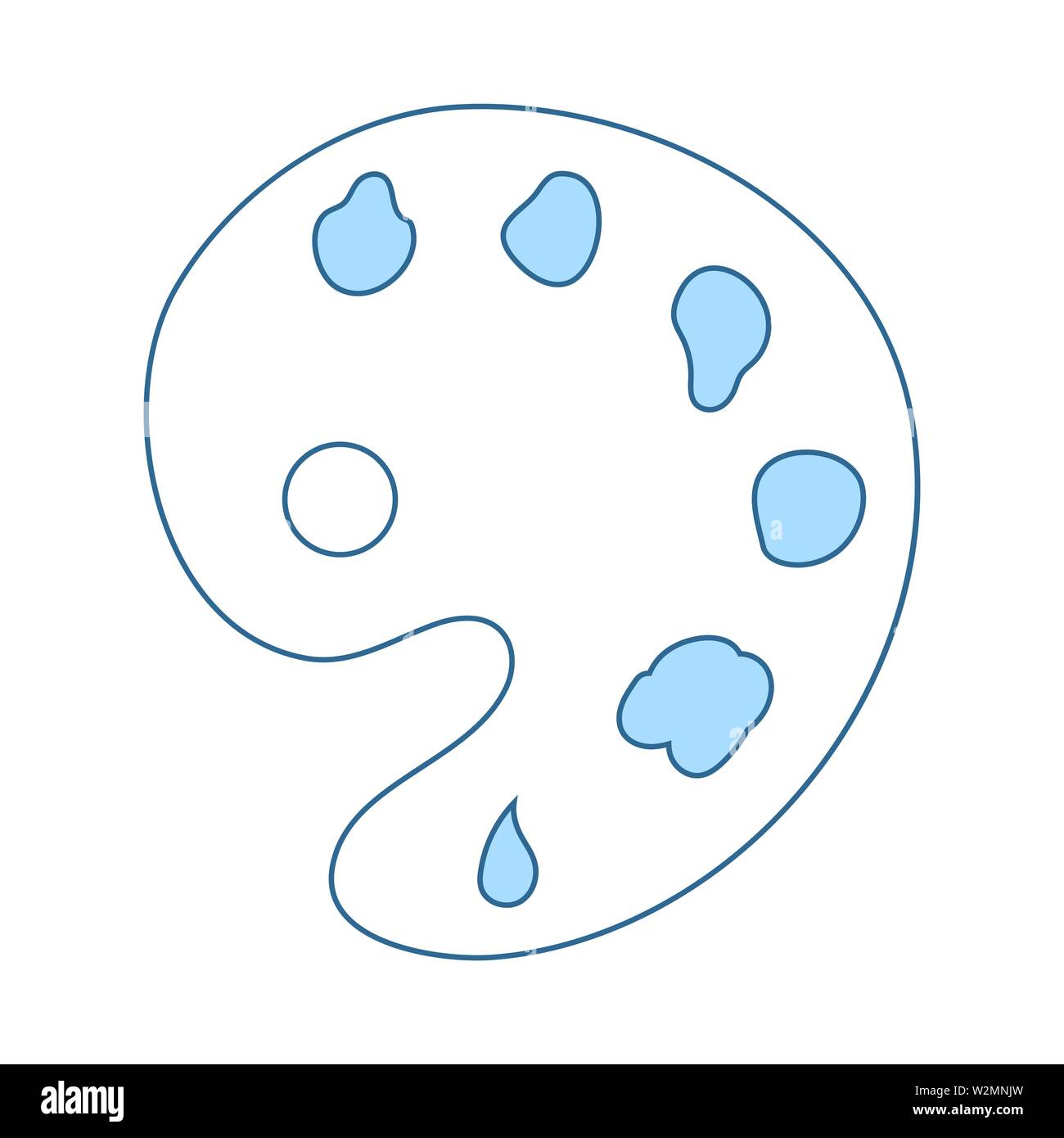 Palette Icon. Thin Line With Blue Fill Design. Vector Illustration ...