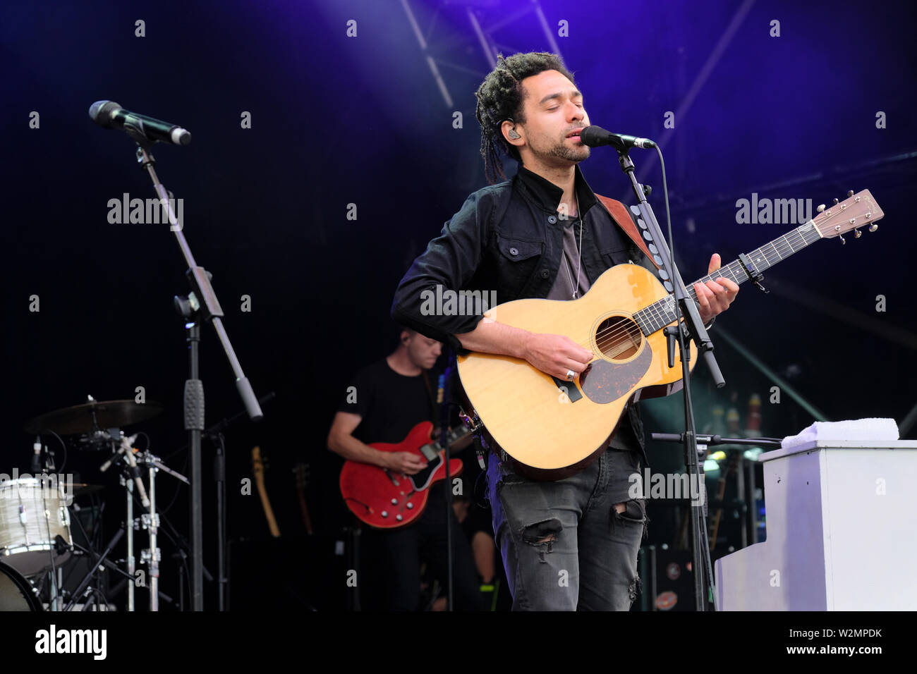 Ben Earle of The Shires performing at The Cornbury Music Festival. July 6, 2019 Stock Photo