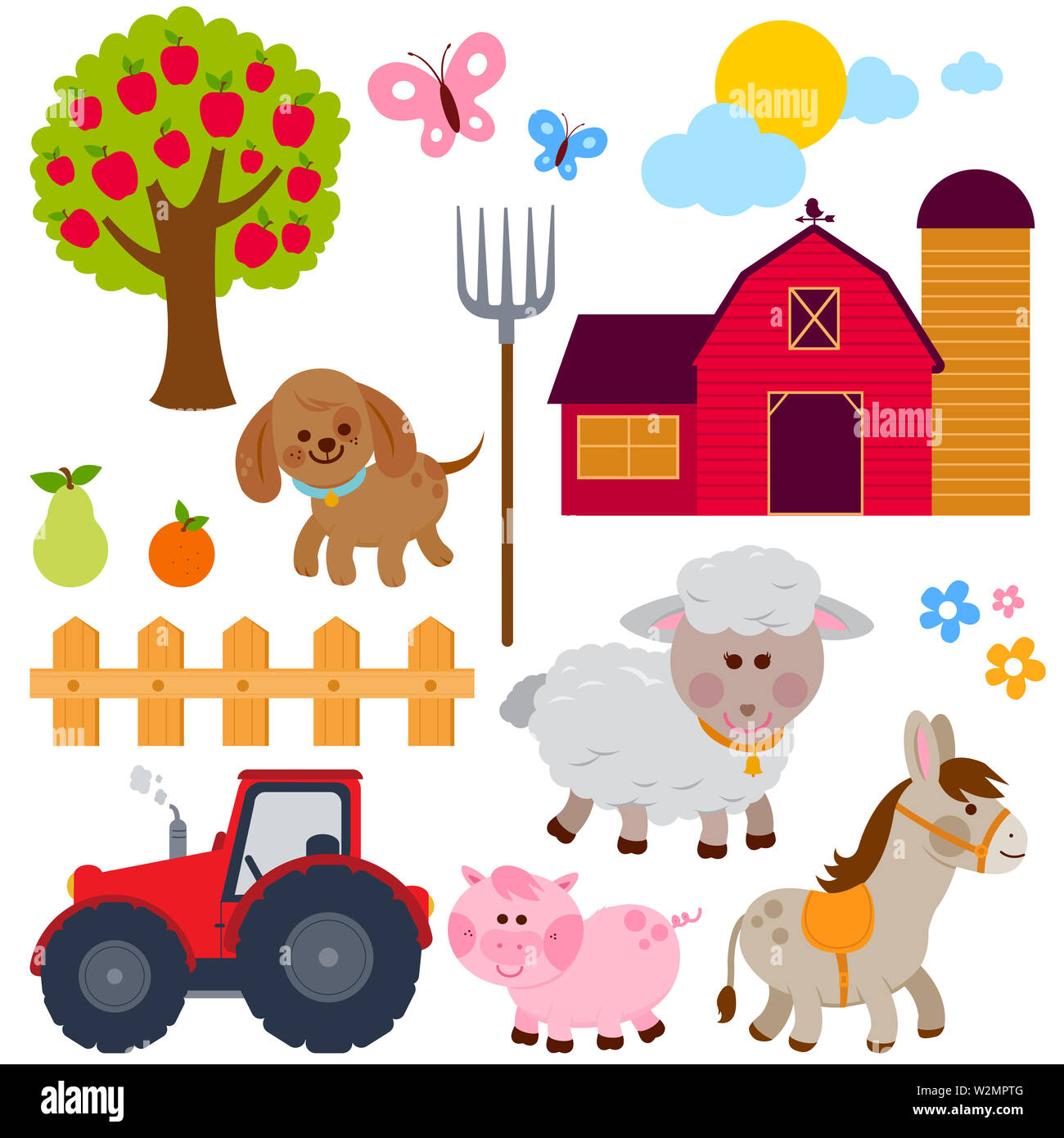 Wooden Tractor with Sheep Dog Wooden Tractor with Sheep Dog