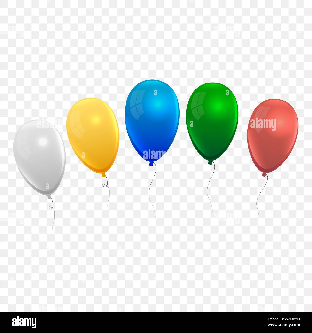 Realistic air balloons set isolated on white back Stock Vector Image ...