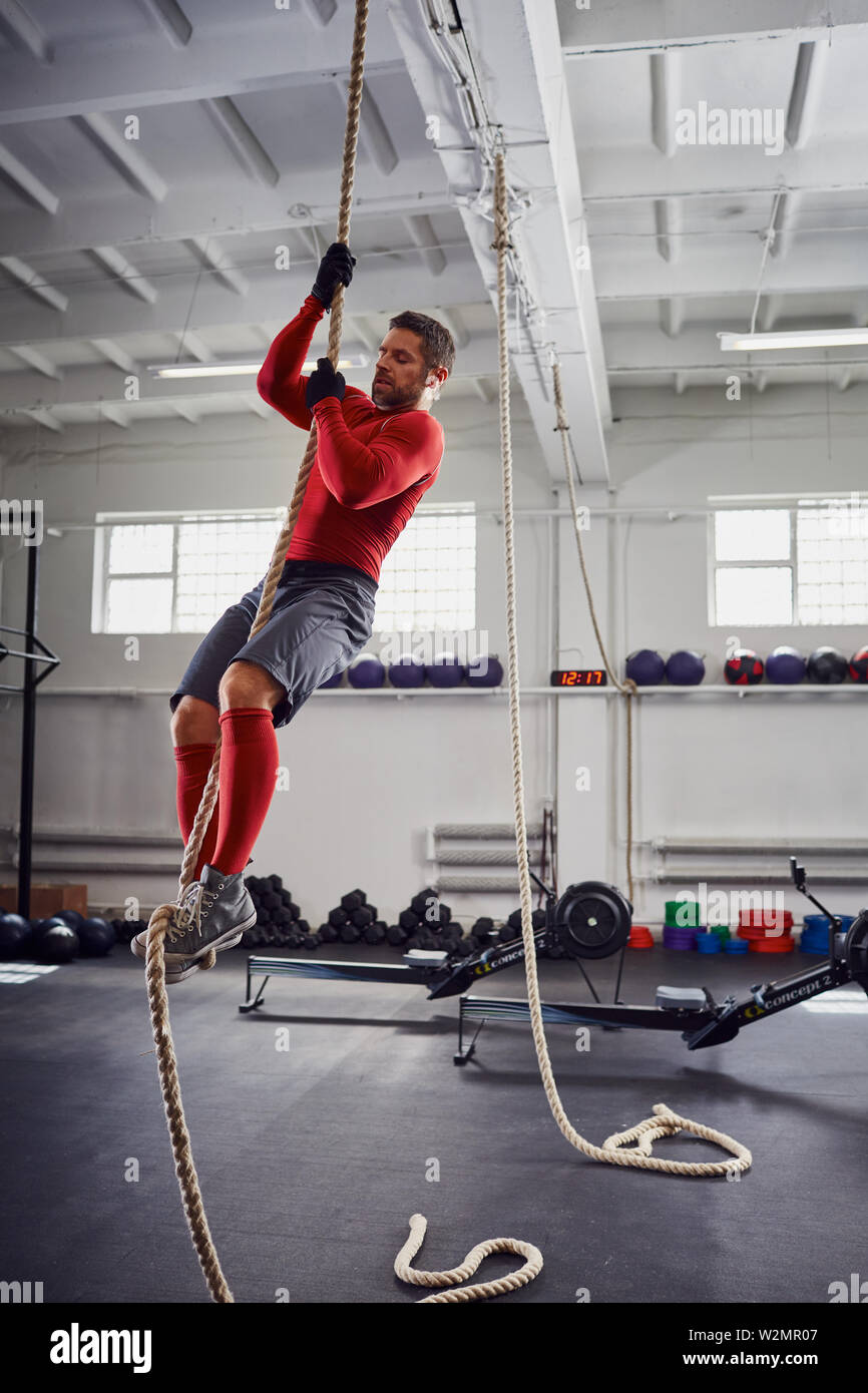 Climbing rope gym hi-res stock photography and images - Alamy