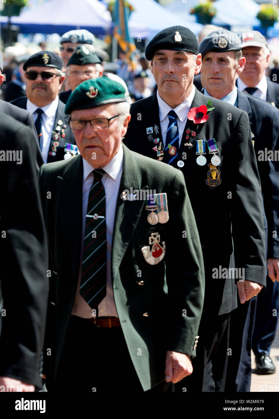 Veterans in the Armed Forces Day parade, Banbury, UK Stock Photo