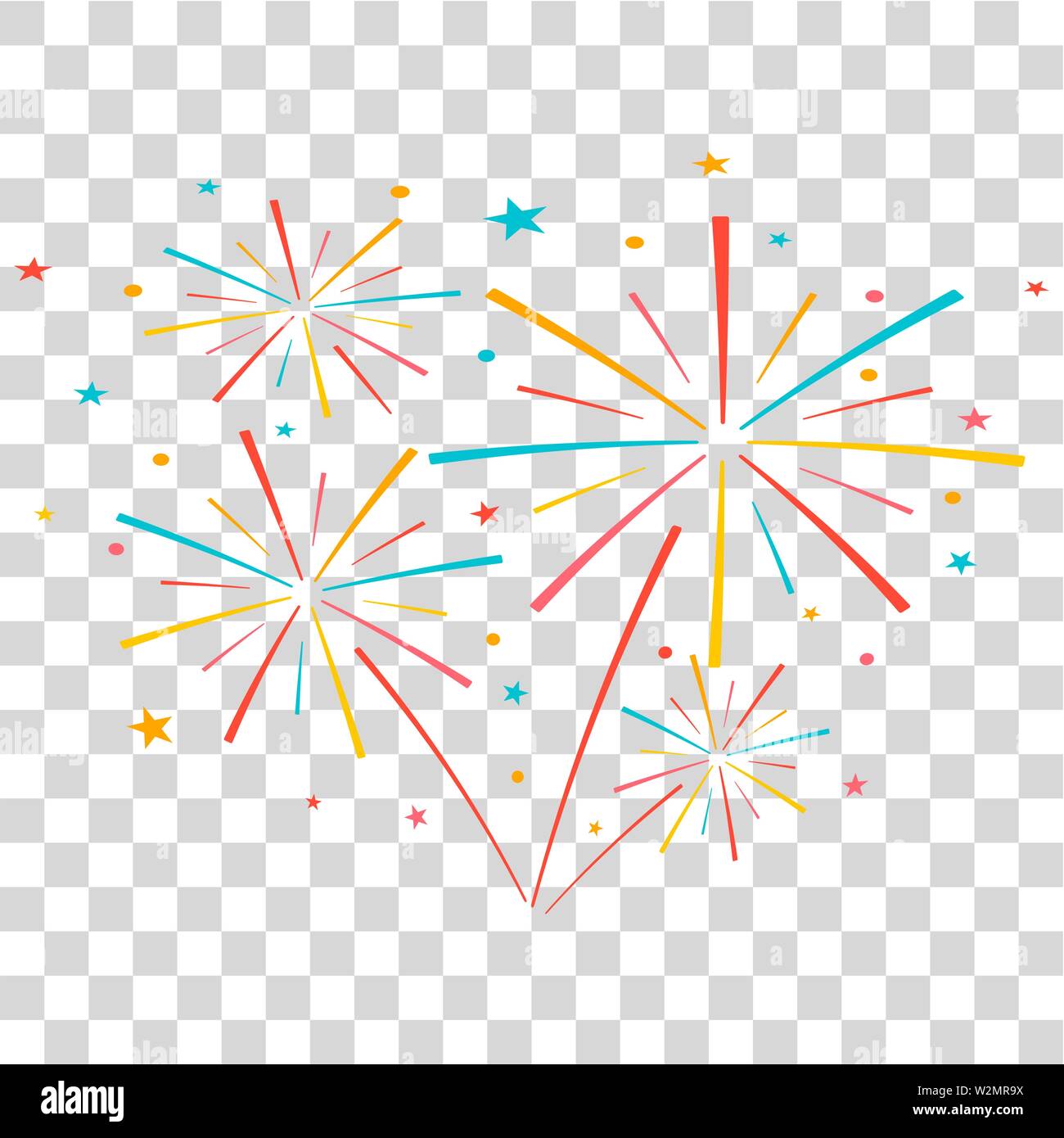 Fireworks icons set. holidays concept. Vector eps10 Stock Vector