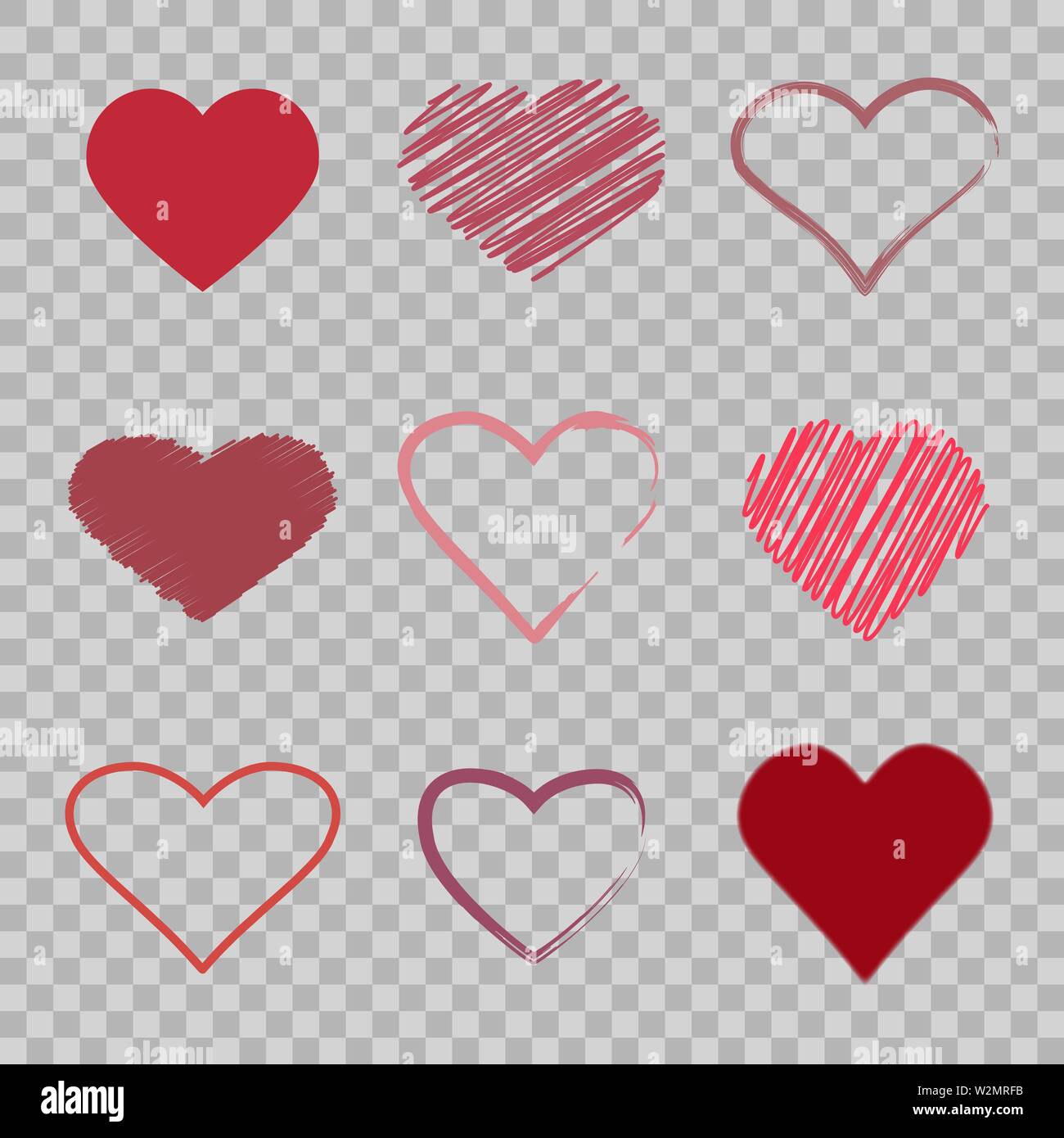 Hearts icon set. Valentines day. Vector illustration Stock Vector Image ...