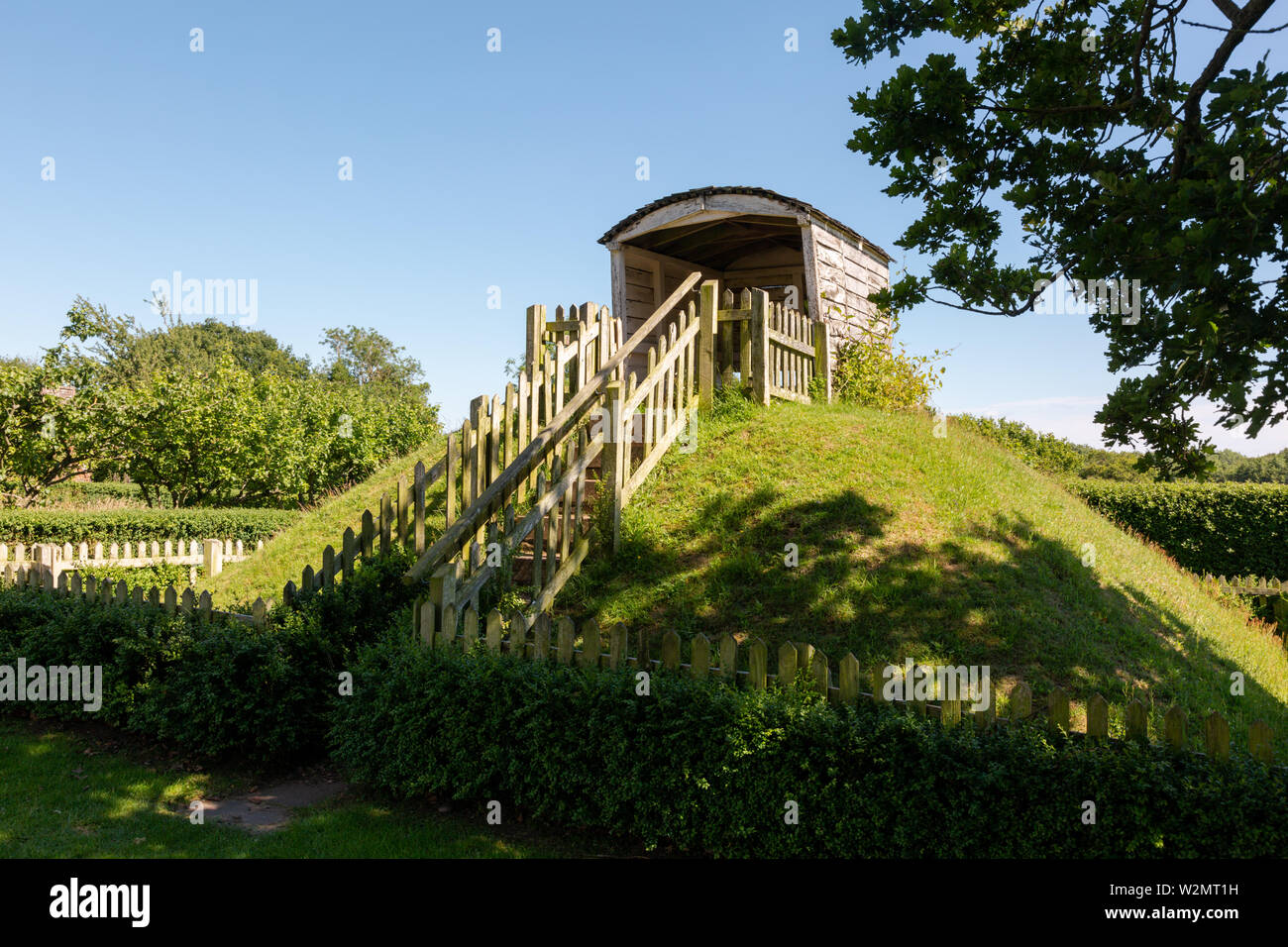 The Mount, Boscobel House gardens, where Charles II would sit and read Stock Photo