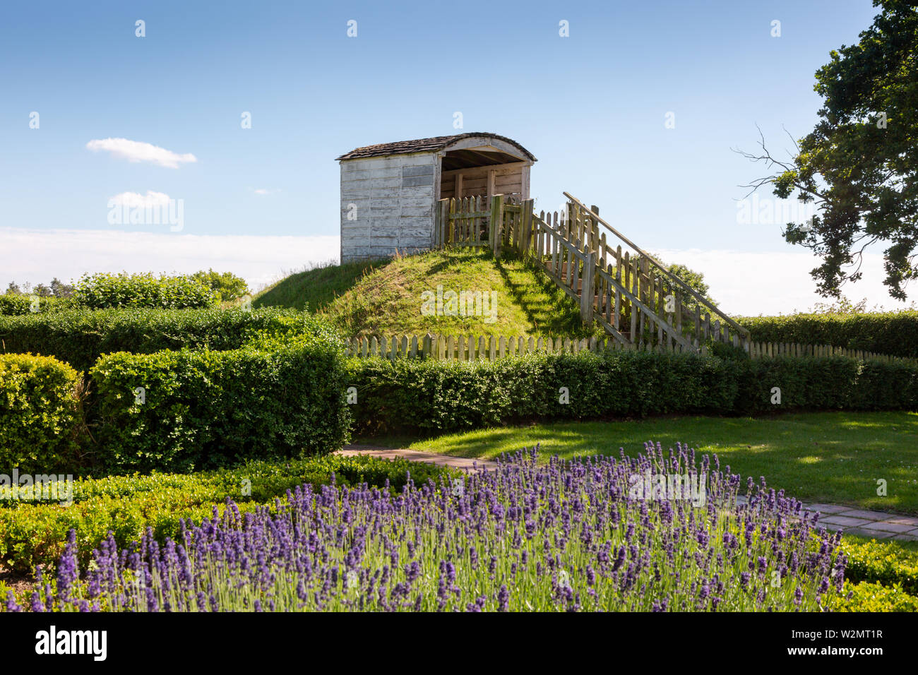 The Mount, Boscobel House gardens, where Charles II would sit and read Stock Photo