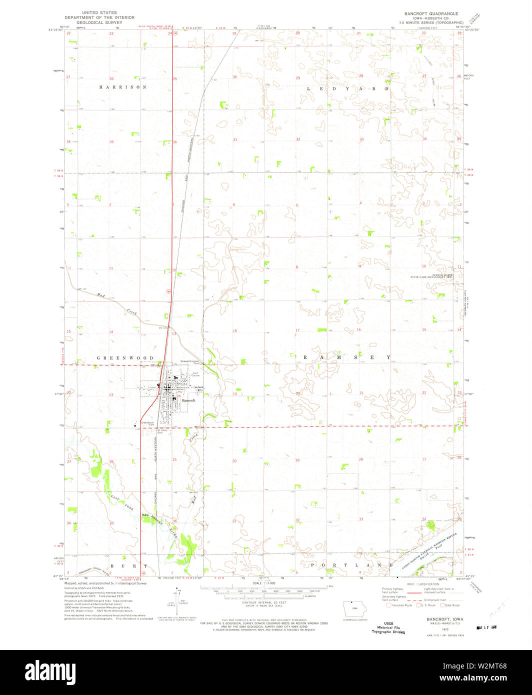 Bancroft iowa map hires stock photography and images Alamy