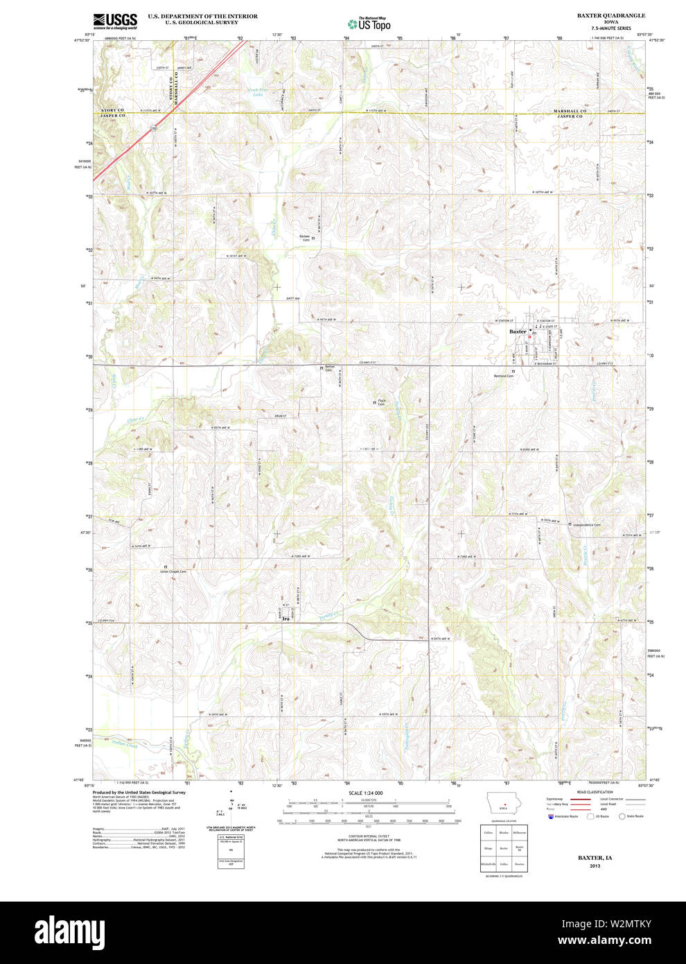 USGS TOPO Maps Iowa IA Baxter 20130411 TM Restoration Stock Photo Alamy