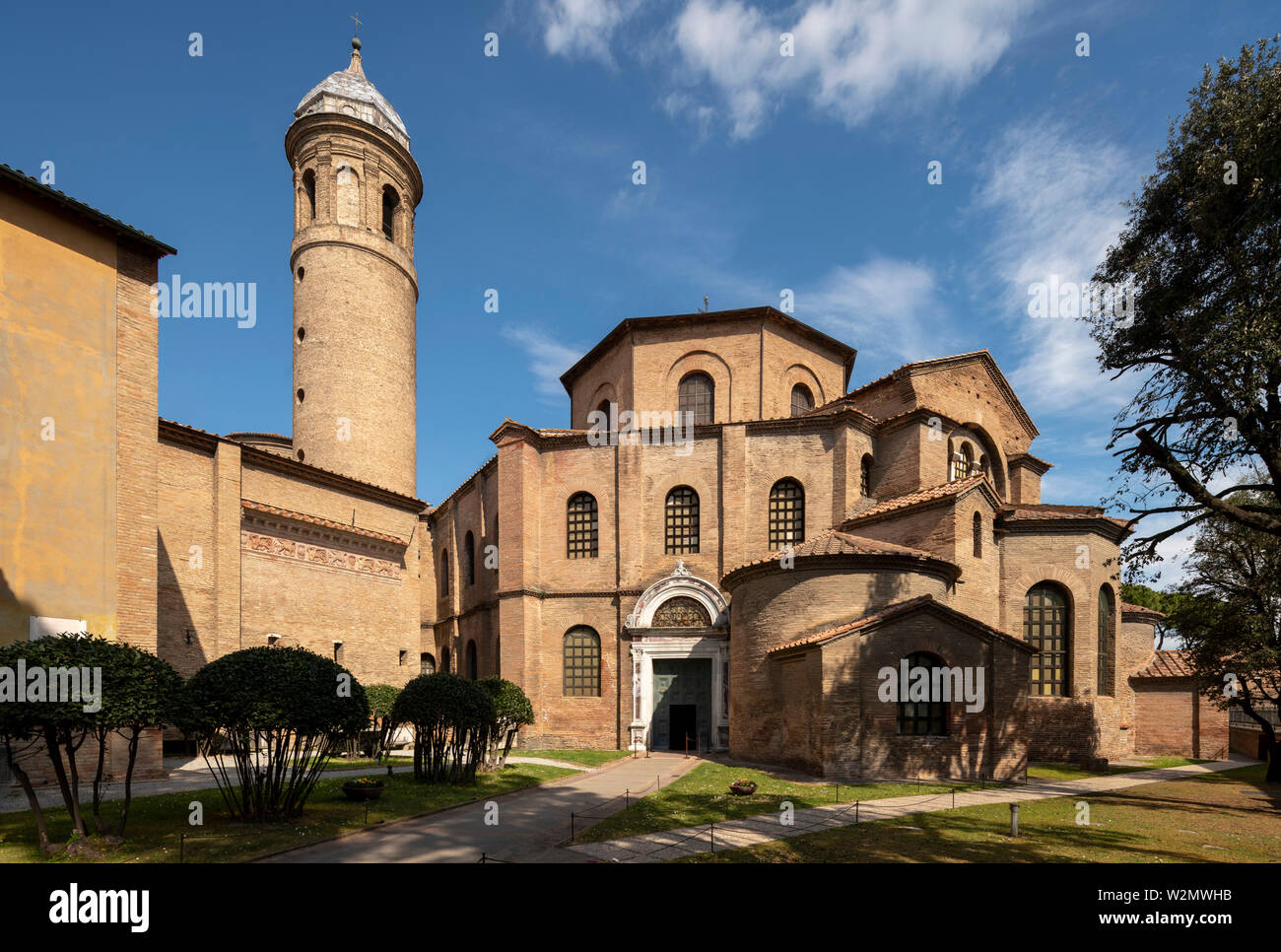 Ravenna, Basilica di San Vitale, Blick von Südosten Stock Photo
