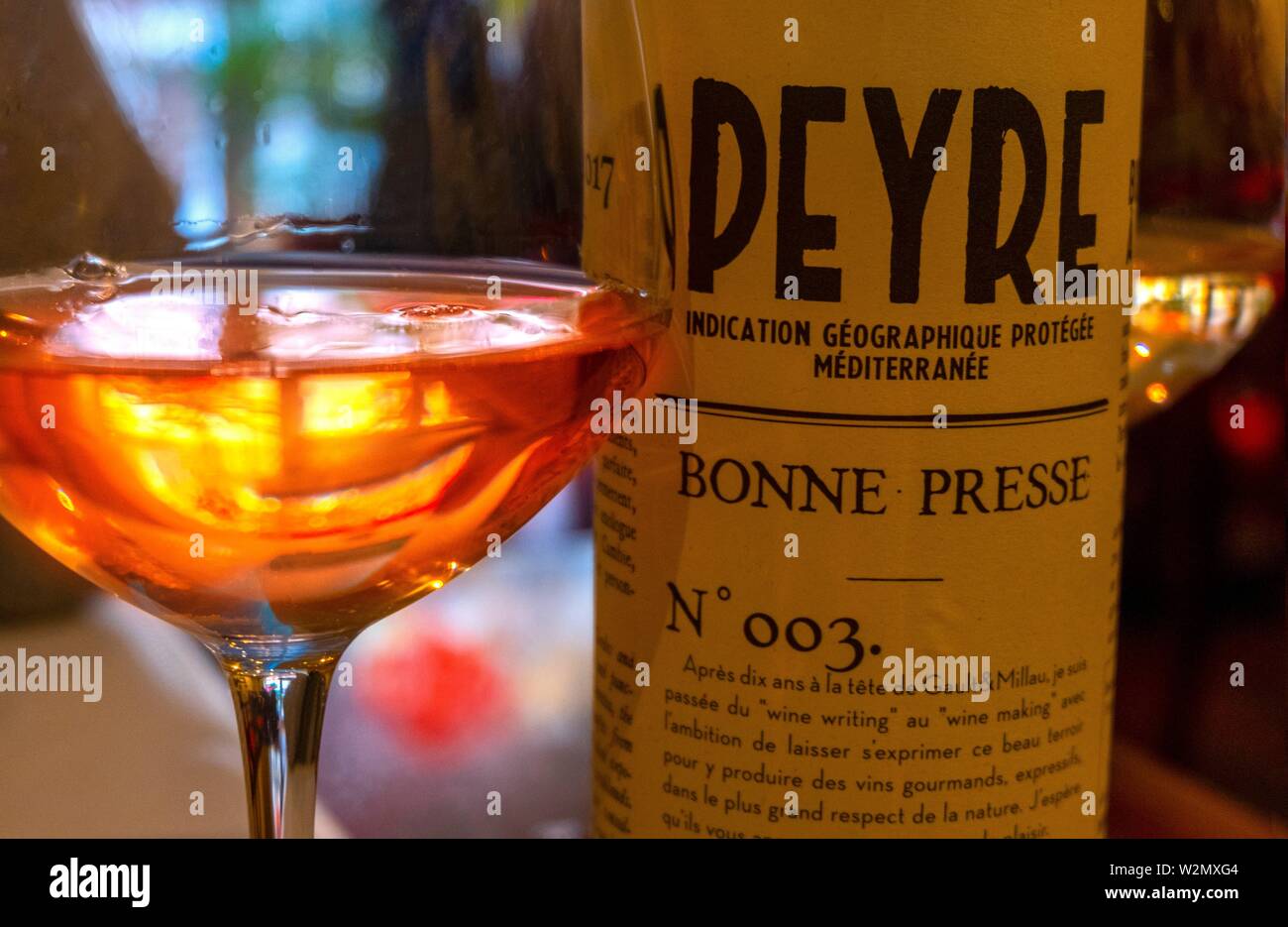 France, a IGP wine from a protected area.. Stock Photo