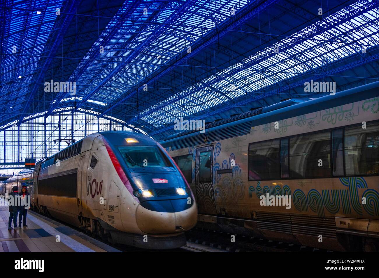 France, Nouvelle Aquitaine, Gironde, 'Gare Saint Jean' railway station at Bordeaux. Stock Photo