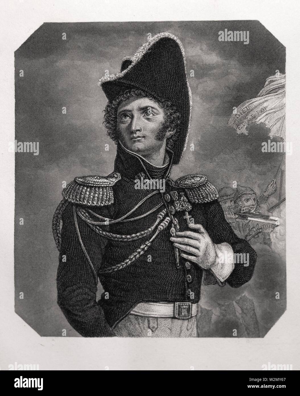 Henri de la Rochejaquelein.Henri du Vergier, comte de la Rochejaquelein (30 August 1772-28 January 1794), was the youngest general of the Royalist Stock Photo