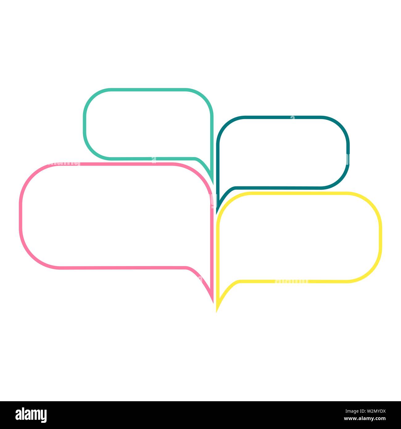 Speech bubbles set line style. Vector illustration Stock Vector Image ...