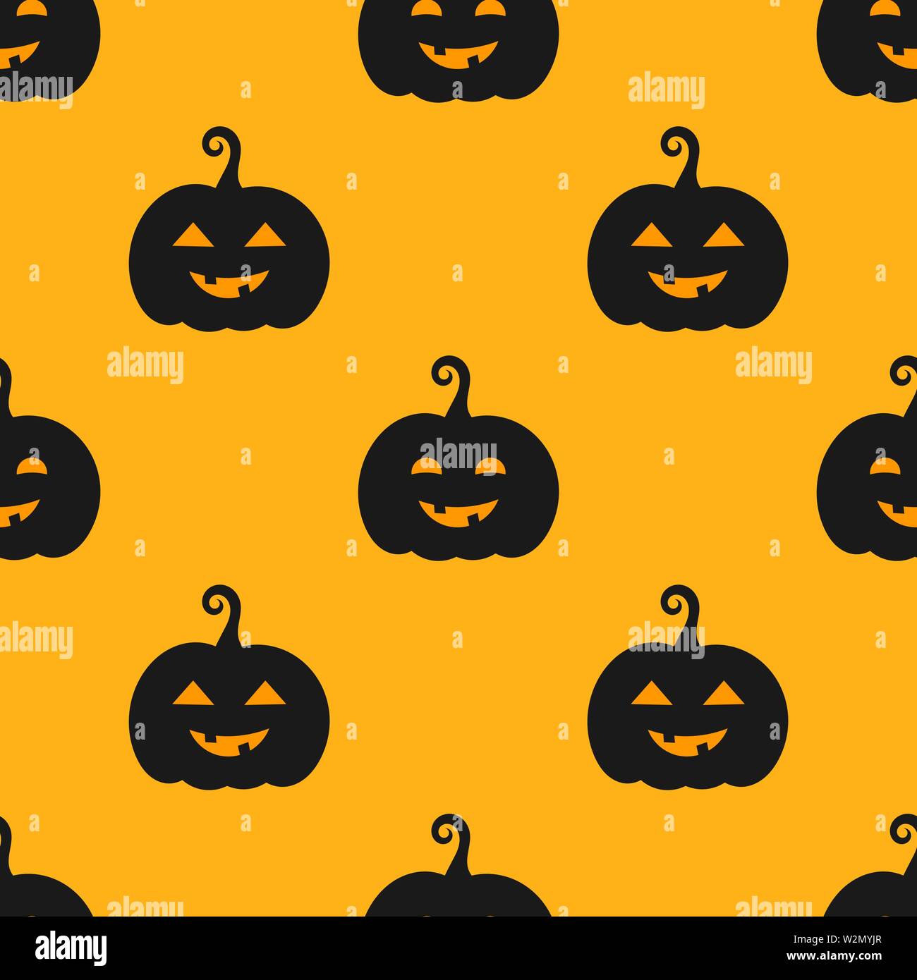 Halloween pumpkins Jack O Lanterns seamless pattern. Vector illustration Stock Vector