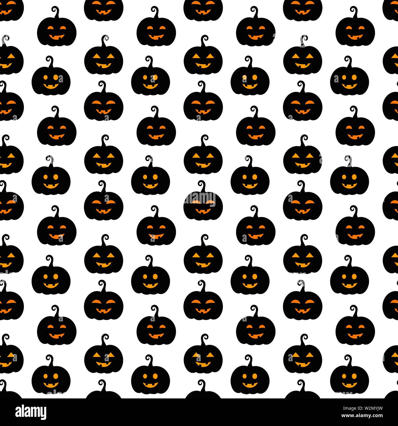Halloween pumpkins Jack O Lanterns seamless pattern. Vector illustration Stock Vector