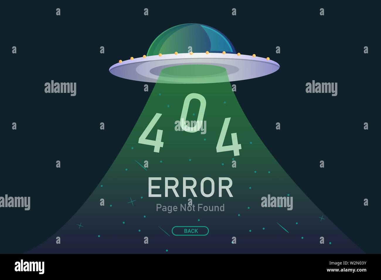 404  error page not found vector with UFO graphic  design template for website background graphic Stock Vector