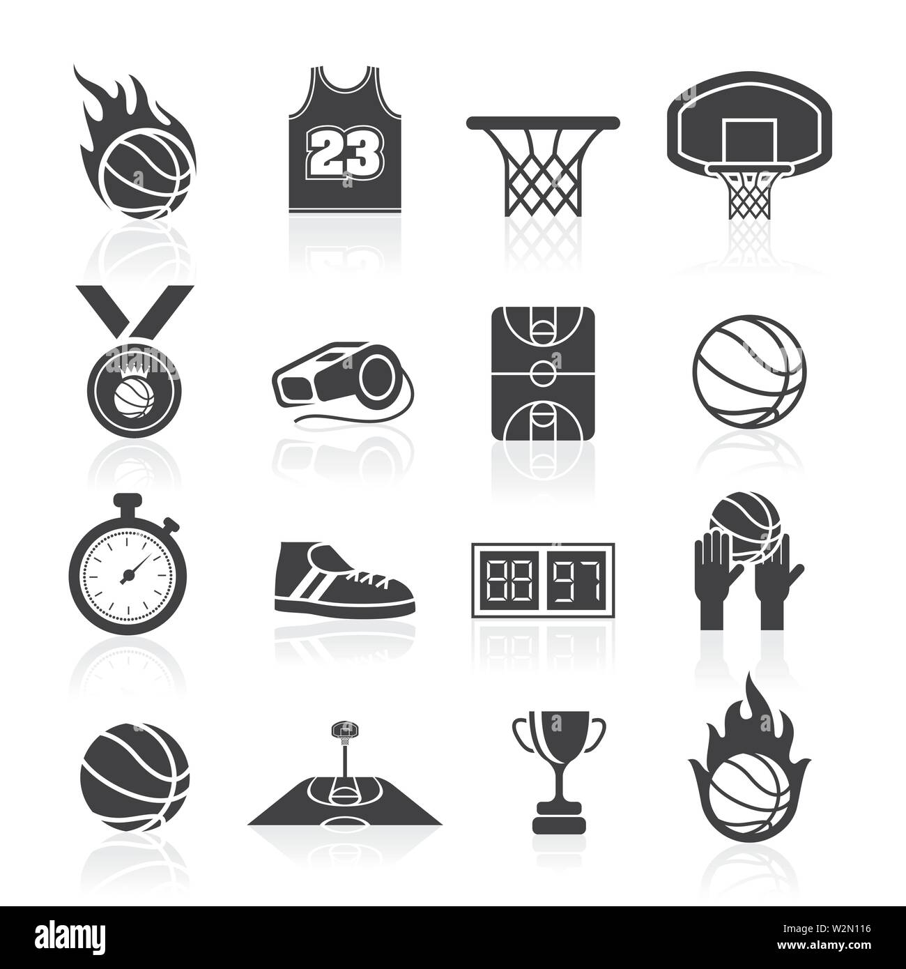 Basketball icon set Stock Vector Image & Art Alamy