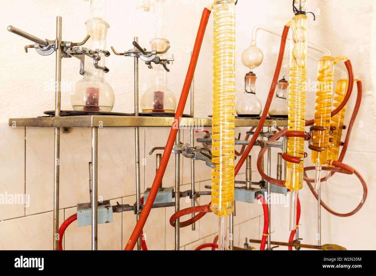 wine's laboratory with traditional and modern apparatus Stock Photo Alamy