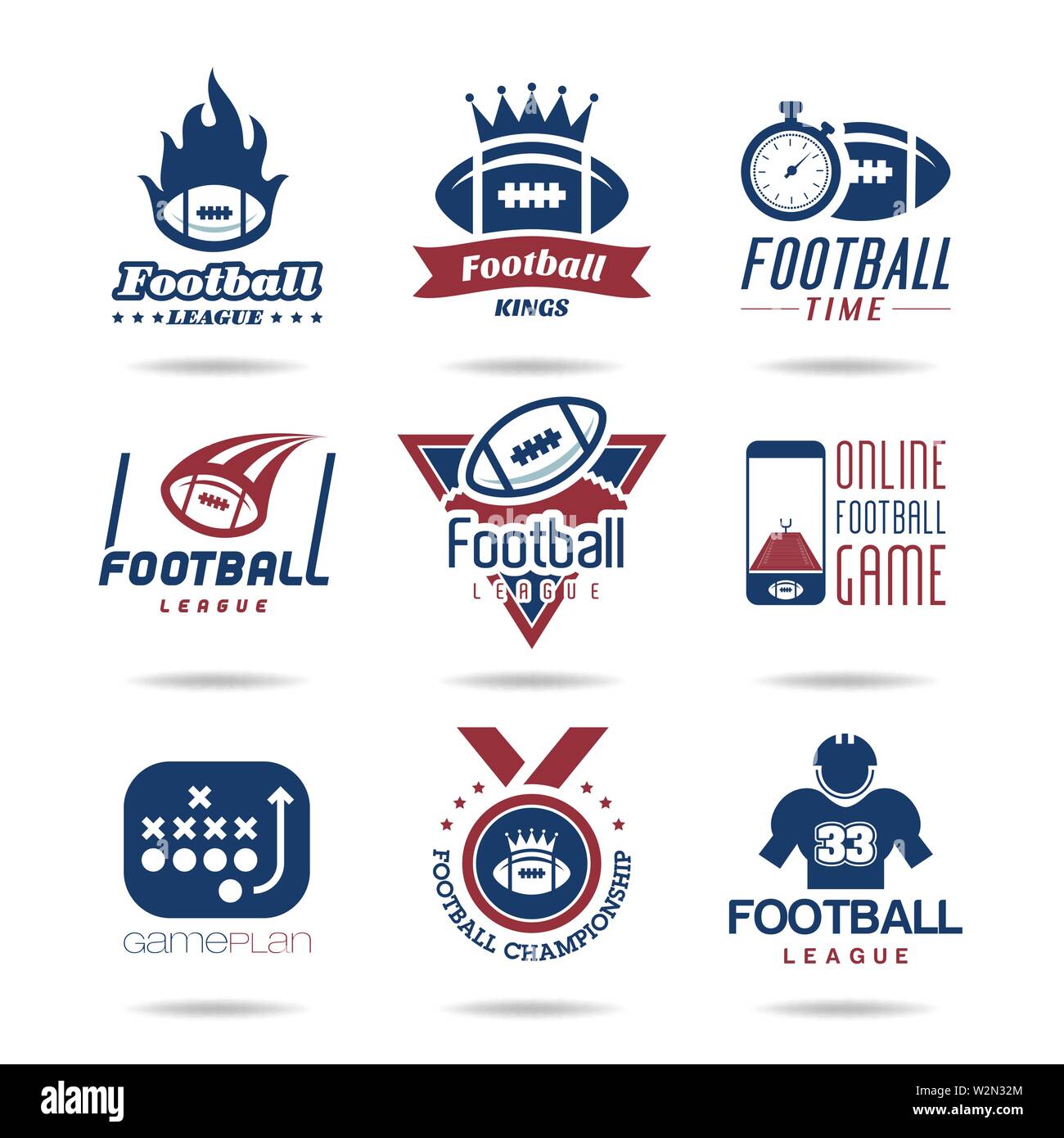 Football Icon Set Stock Vector Image & Art Alamy