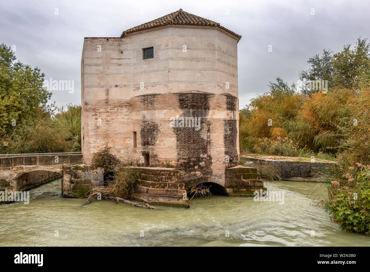 Old water mill on the Guadalquivir river in Cordoba, Andalusia Stock ...