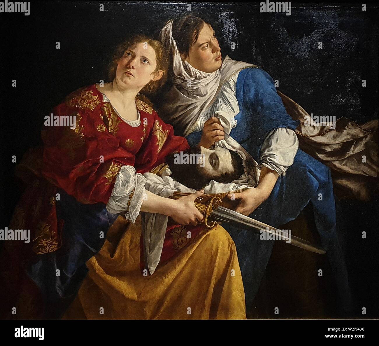 'Judith and Her Maidservant with the Head of Holofernes', 1621/24, by Orazio Gentileschi (1588-1629) Stock Photo