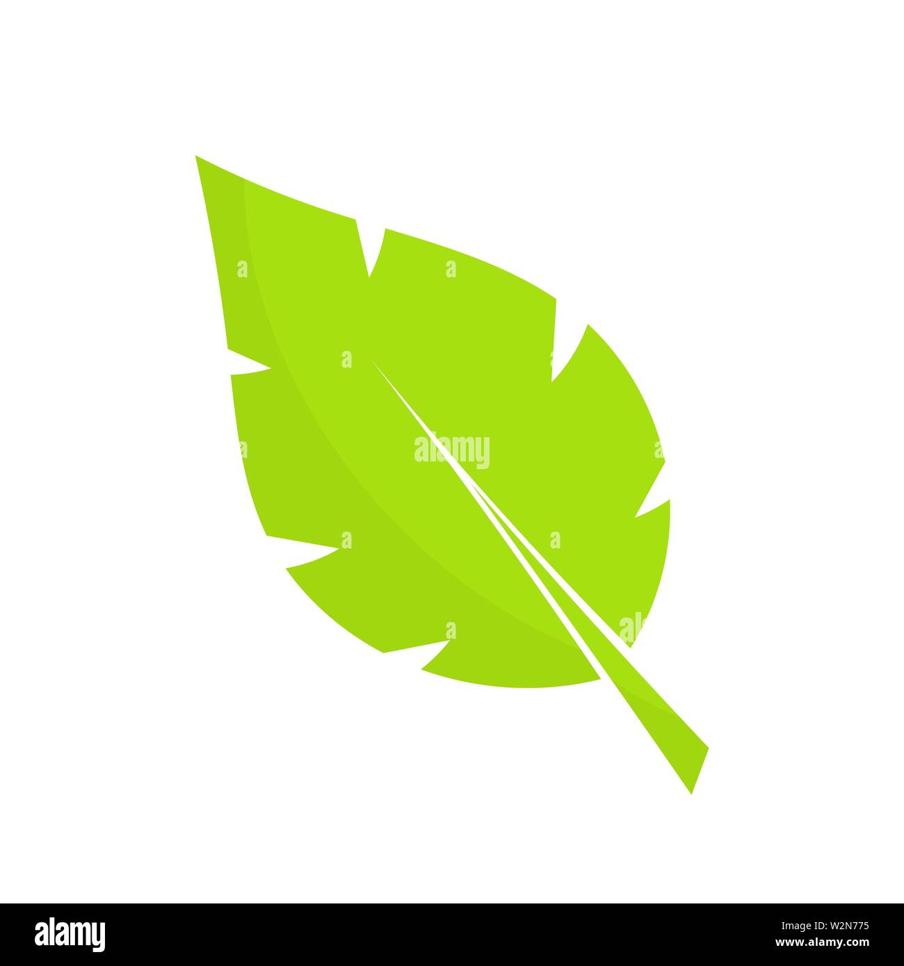 Green leaf flat icon. Vector illustration Stock Vector Image & Art - Alamy