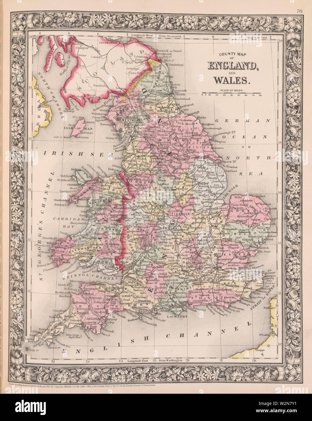 County Map Of England And Wales County Map Of England And Wales. Mitchell, S. Augustus (Samuel Augustus)  (1792-1868) (Author). Atlases, Gazetteers, Guidebooks And Other Books Stock  Photo - Alamy