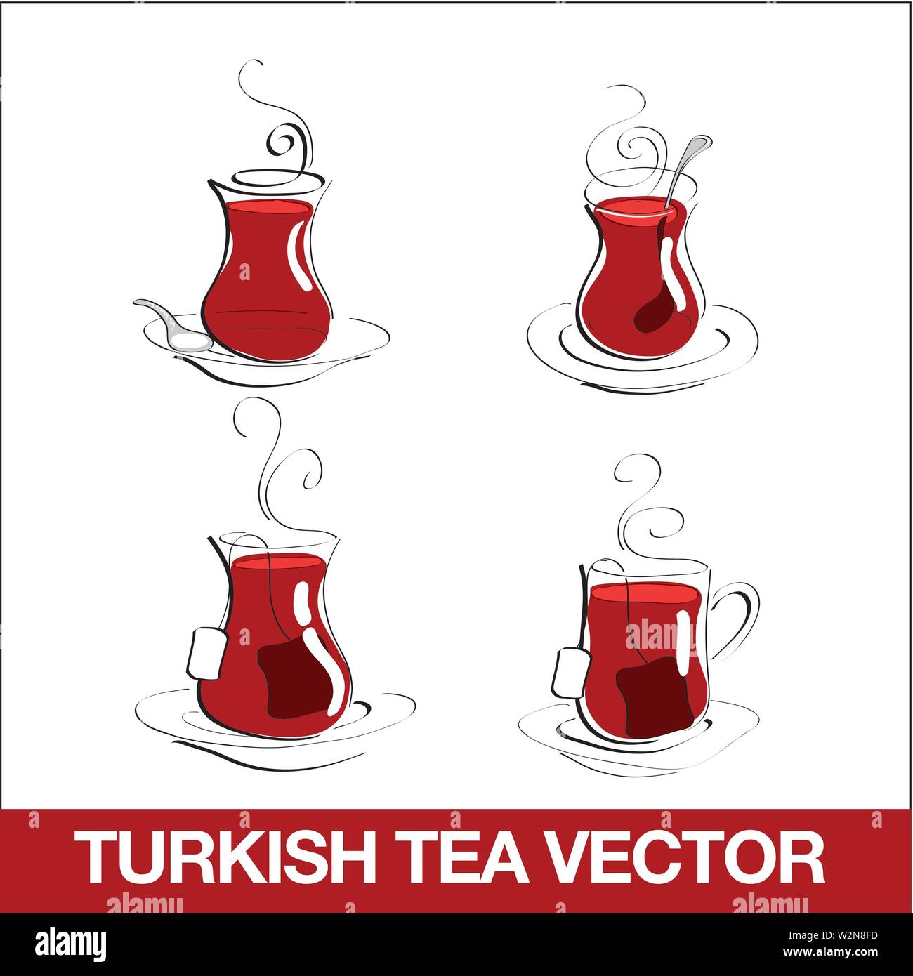 Turkish Tea Cup Stock Vector