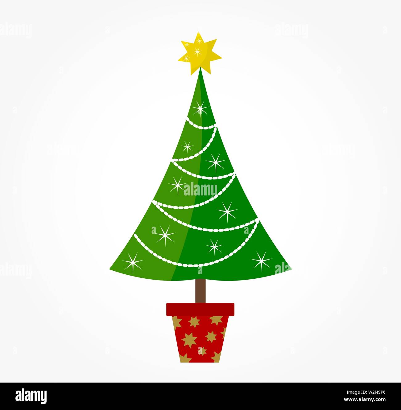 Decorated christmas tree. Vector illustration Stock Vector Image & Art