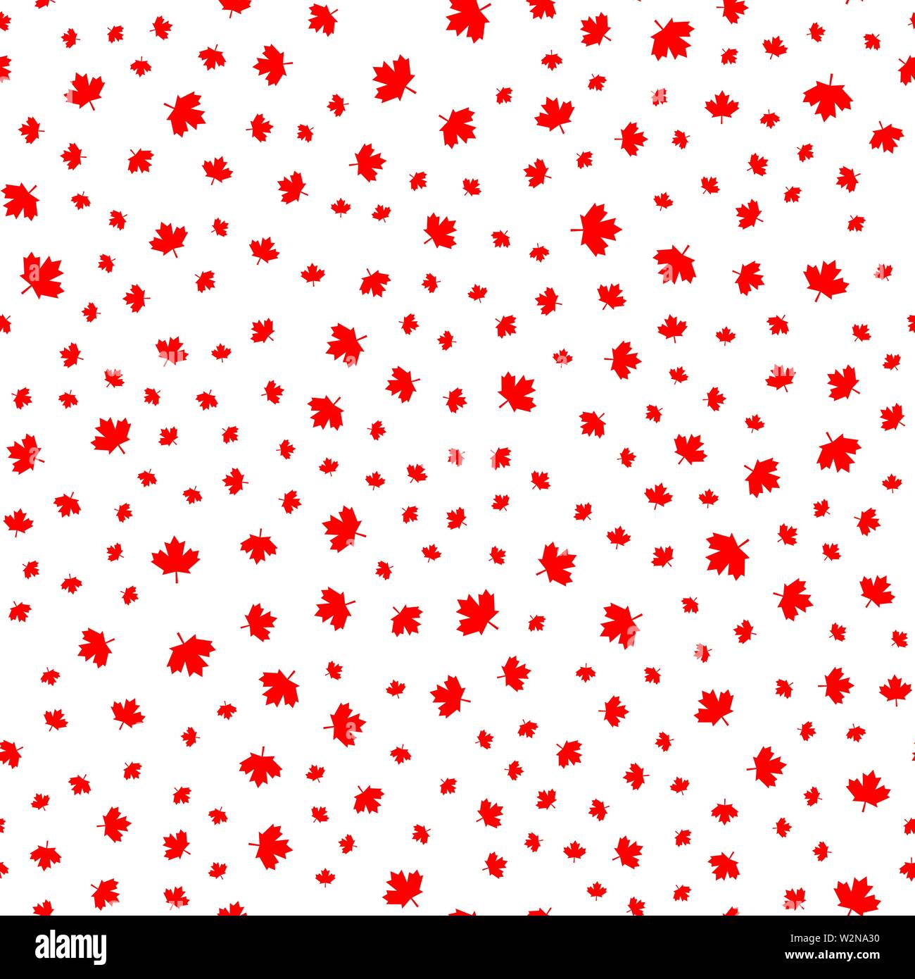 Canada flag leaf seamless pattern background. Vector Stock Vector Image