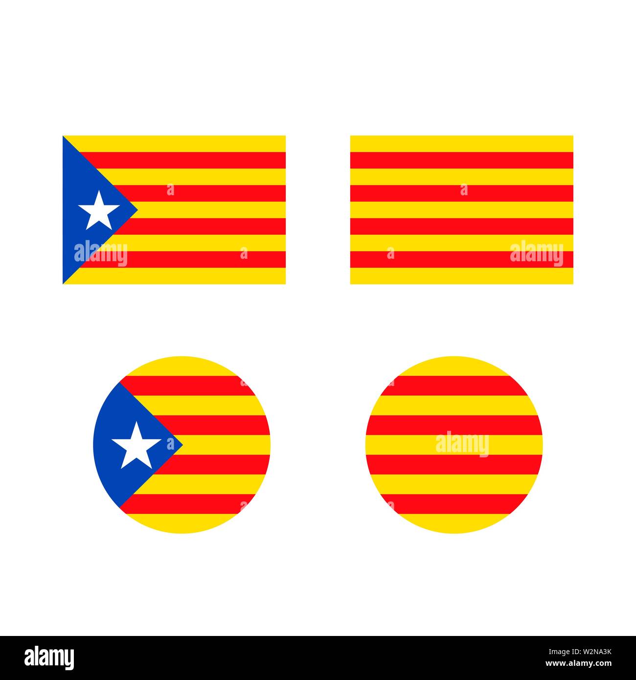 Spain and catalonia flags Royalty Free Vector Image