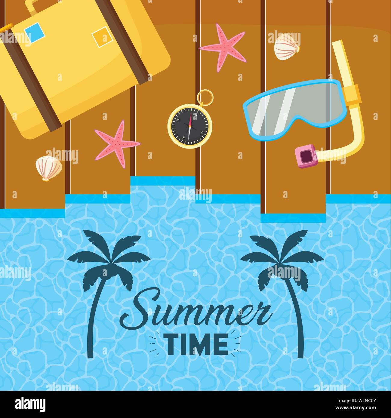 summer time holiday beach poster Stock Vector Image & Art - Alamy