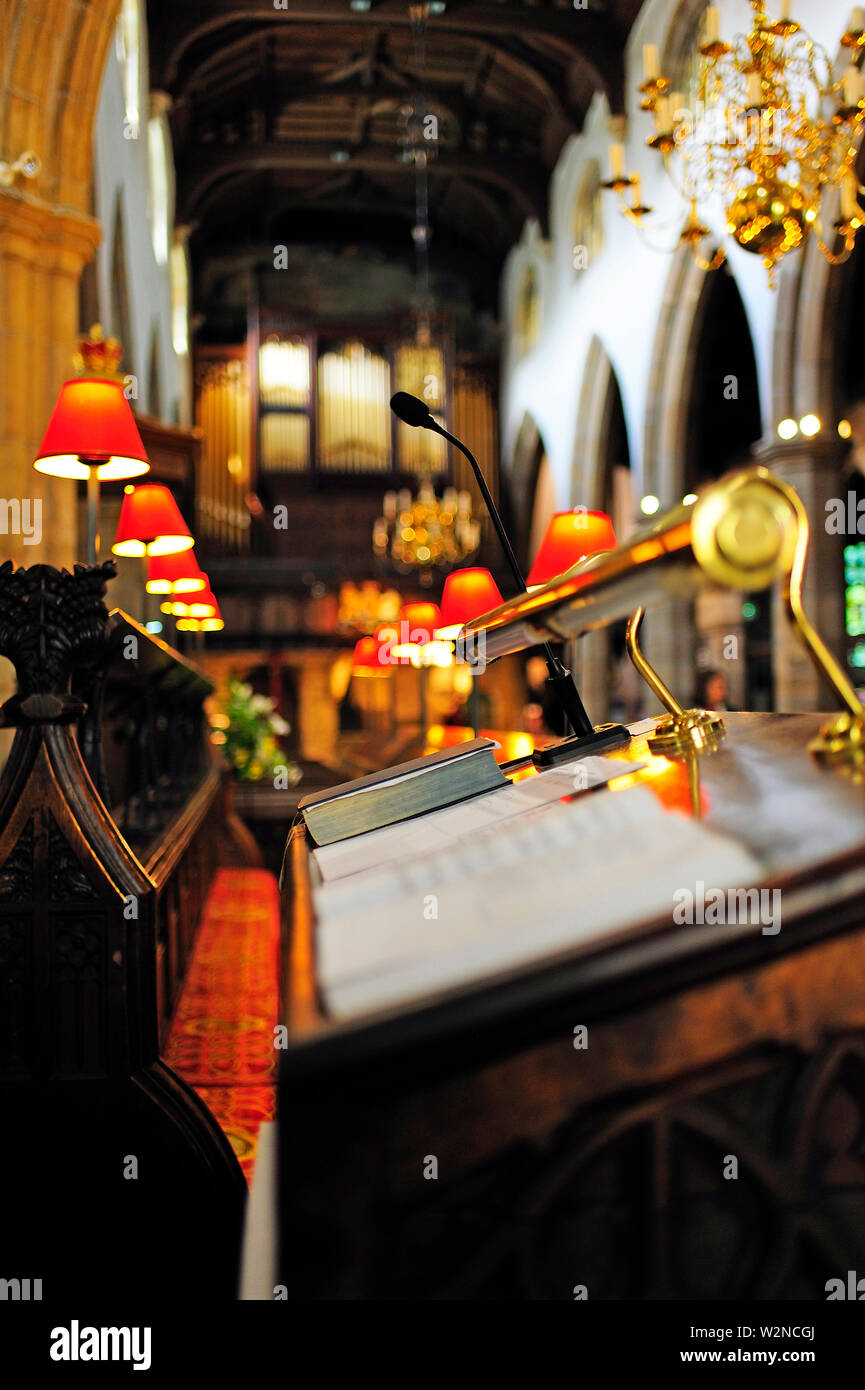 Interior of St Mary's Priory,Lancaster,UK Stock Photo