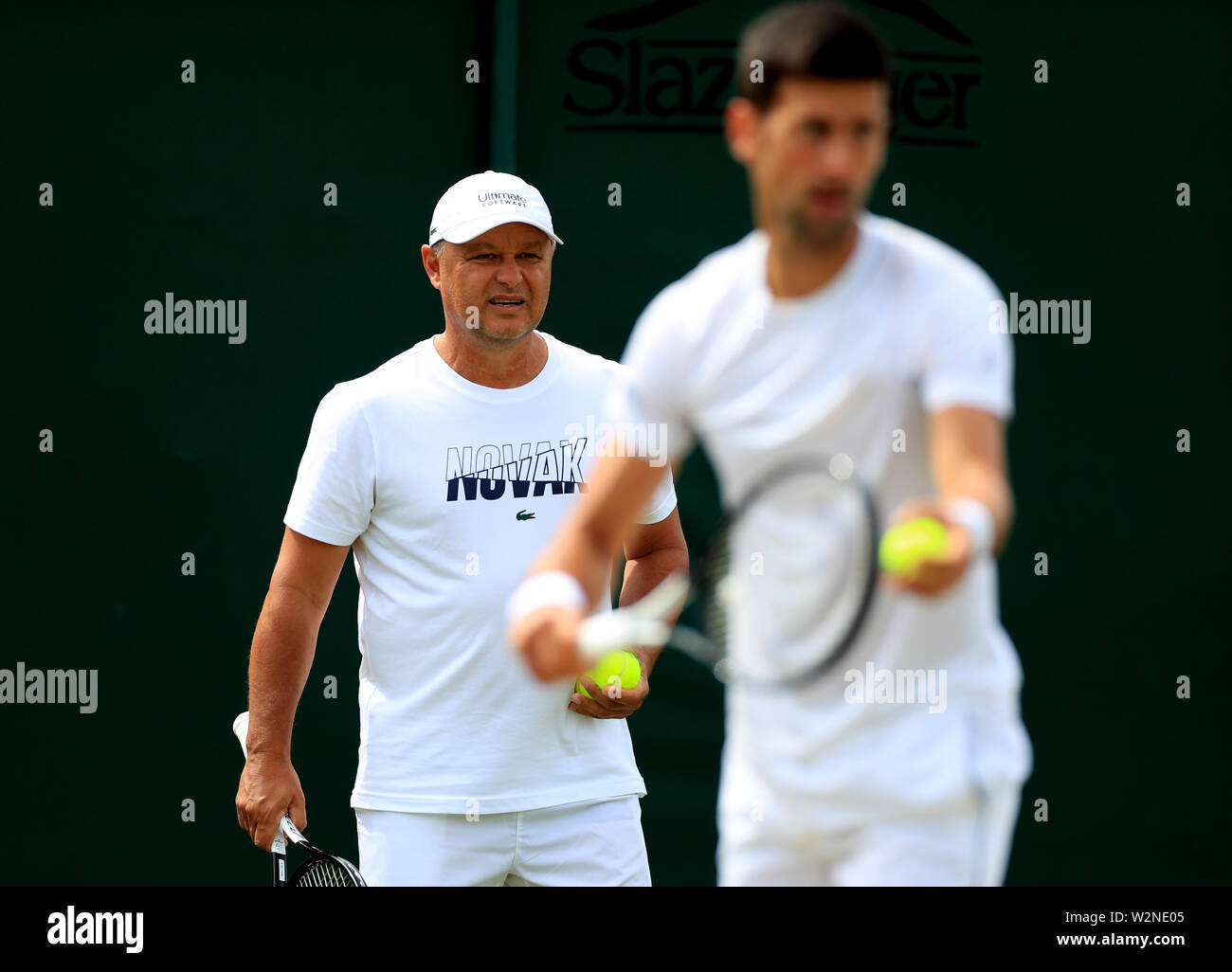Marian Vajda, coach of Novak Djokovic on day nine of the Wimbledon  Championships at the All England Lawn Tennis and Croquet Club, Wimbledon  Stock Photo - Alamy