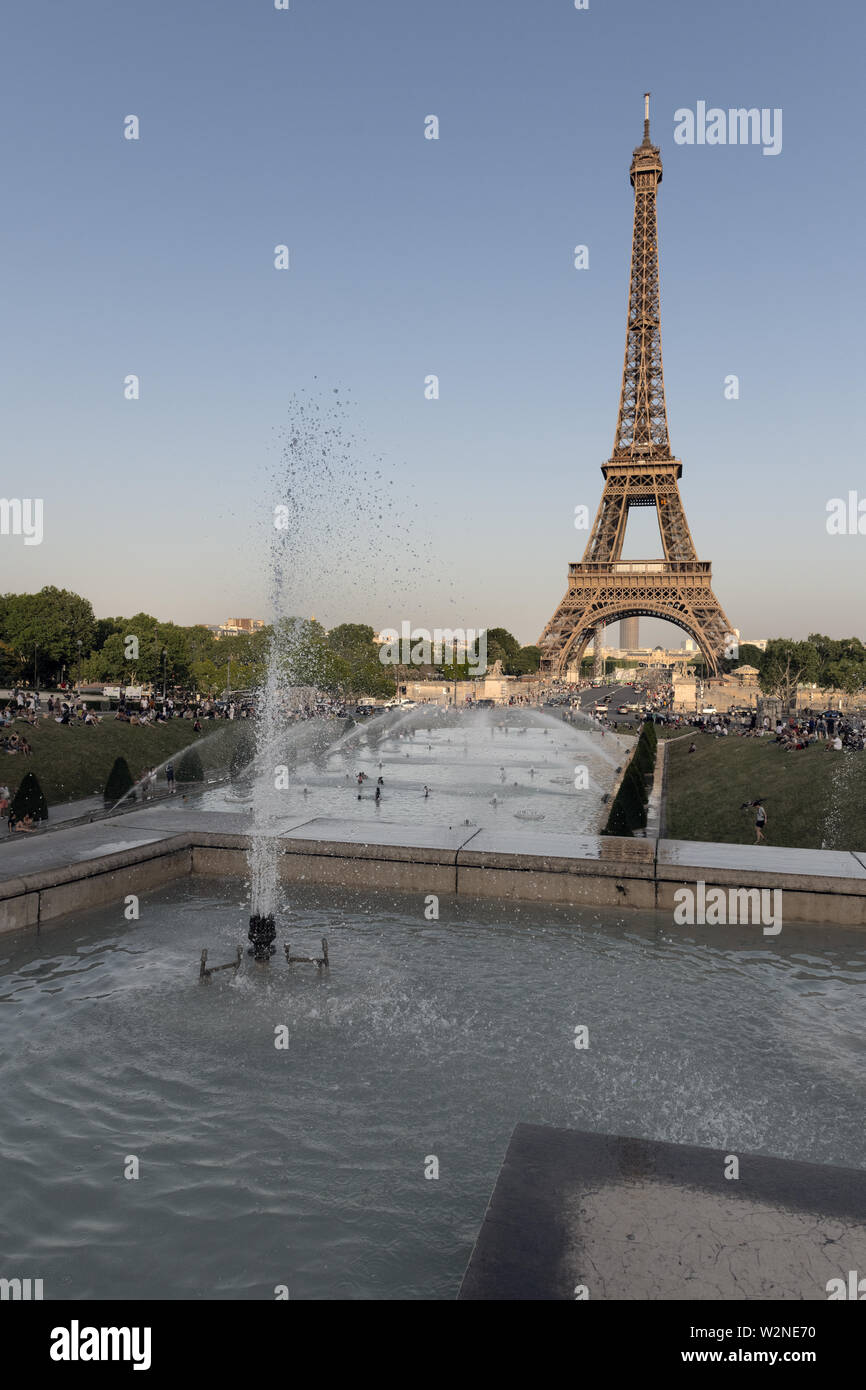 Europe, France, Paris, 2019-06, Eiffel Tower monument viewd from the ...