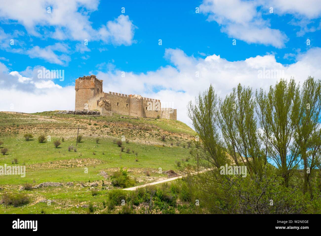 Castle. Galve de Sorbe, Guadalajara province, Castilla La Mancha, Spain. Stock Photo