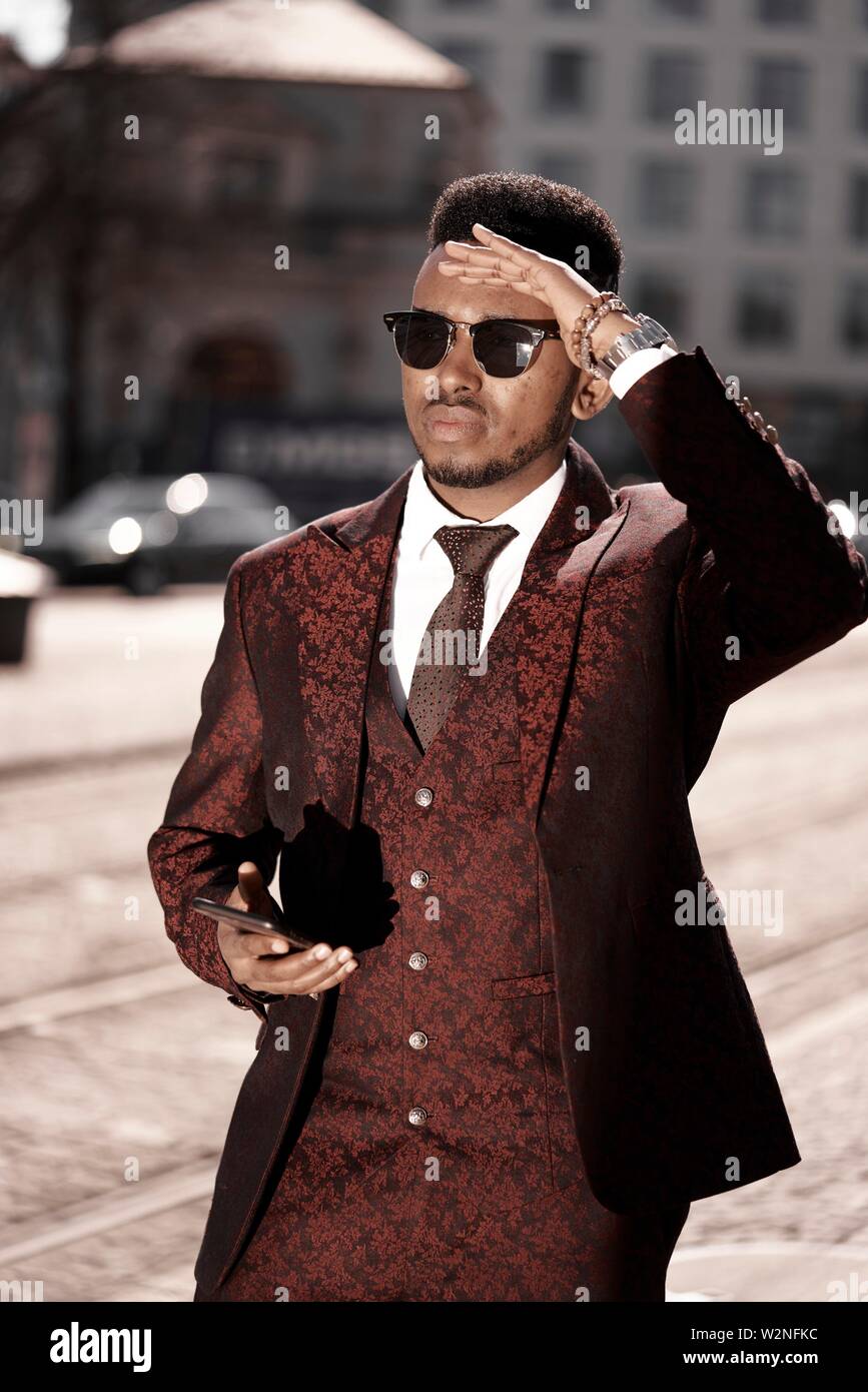 fancy red suit