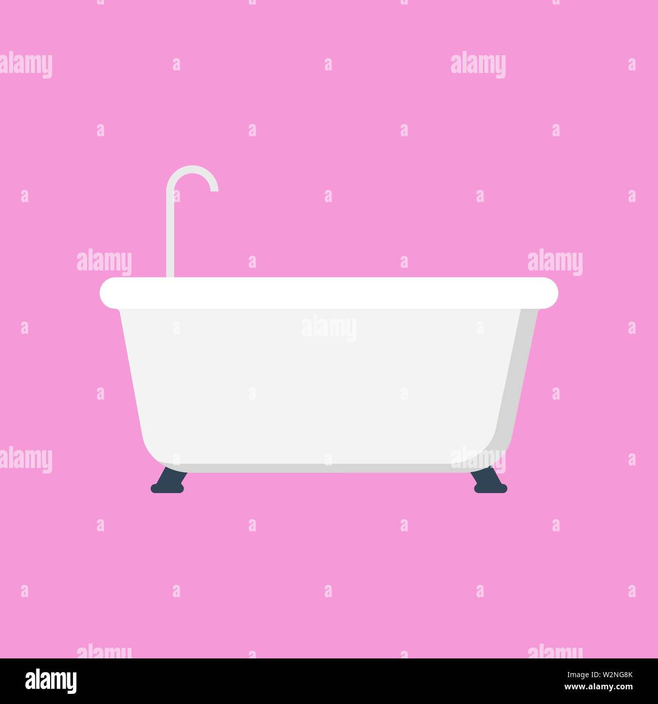Bathtub flat style icon. Vector eps10 illustration Stock Vector Image ...