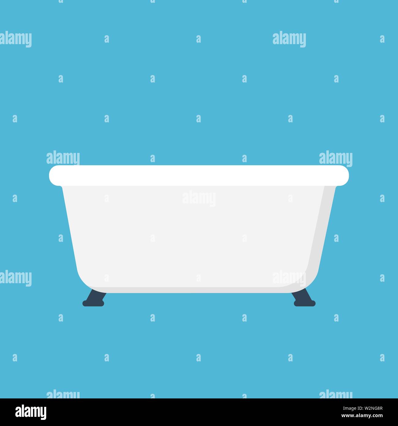 Bathtub flat style icon. Vector eps10 illustration Stock Vector Image ...