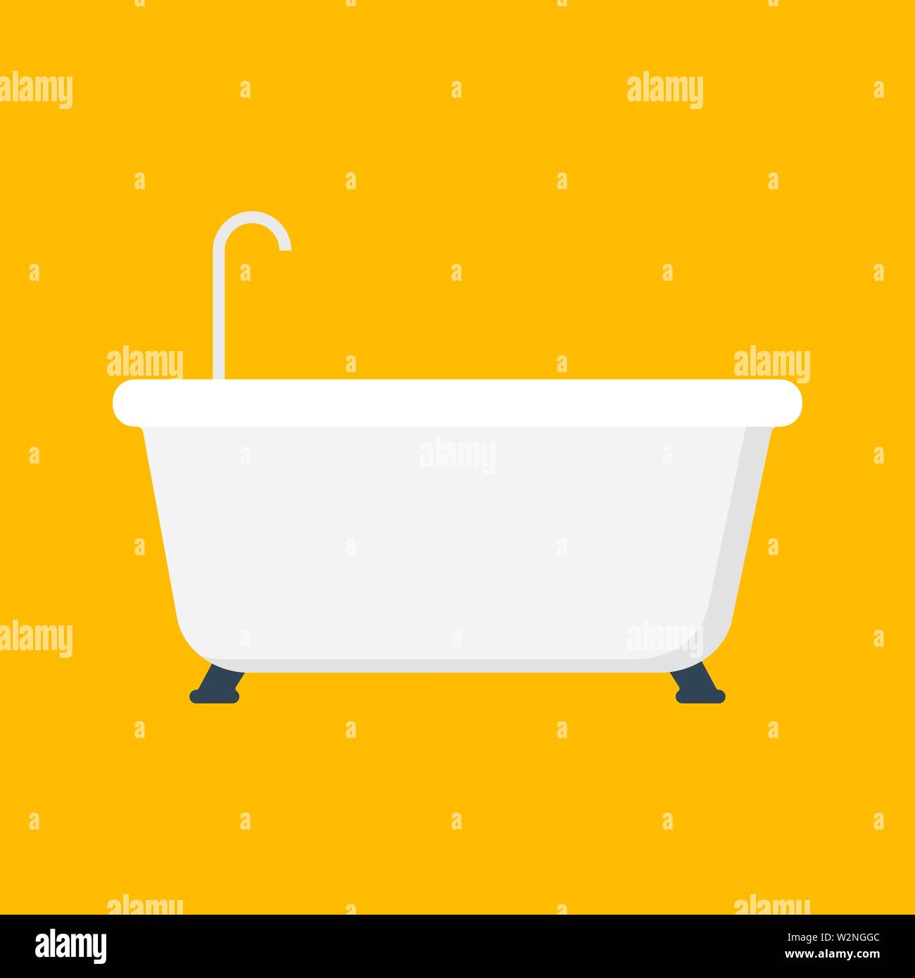 Bathtub flat style icon. Vector eps10 illustration Stock Vector Image ...