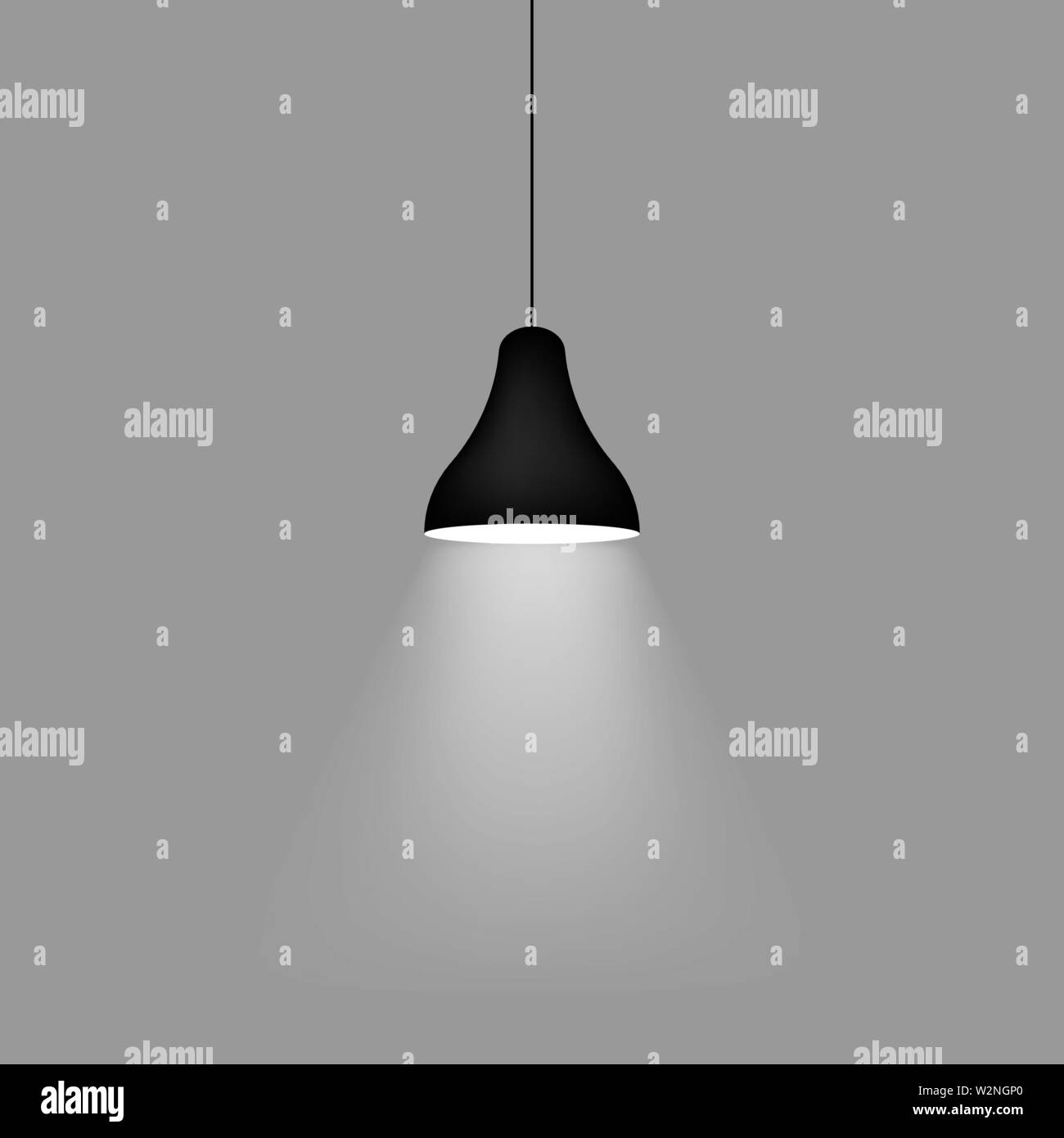 Realistic pendant lamps isolated on back. Vector Stock Vector Image