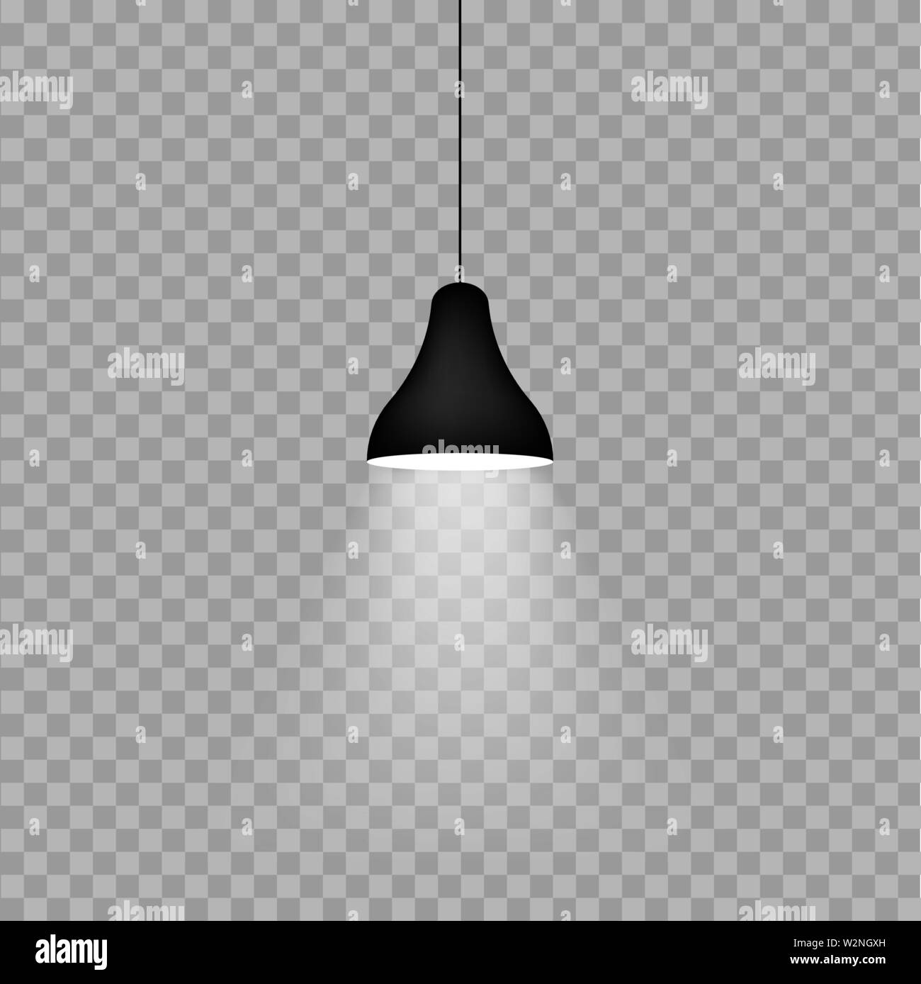 Realistic pendant lamps isolated on back. Vector Stock Vector Image