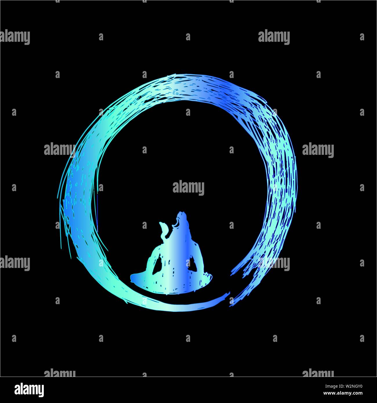 Color illustration of shiva in a circle of zen. Tattoo idea Stock Vector  Image & Art - Alamy