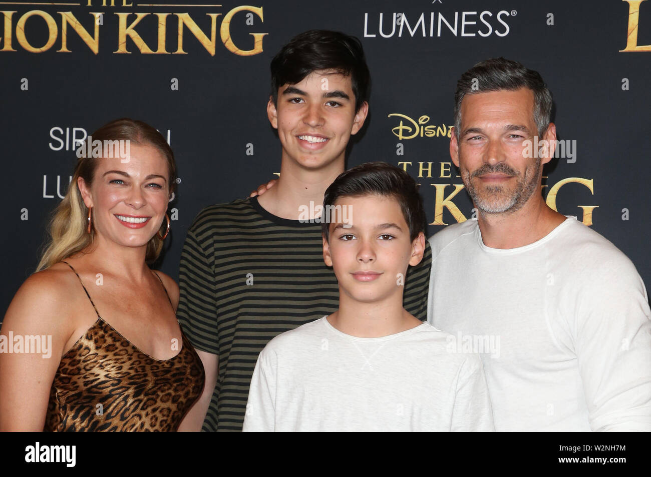 Hollywood, Ca. 9th July, 2019. LeAnn Rimes, Eddie Cibrian, Family, at The Lion King Film Premiere at El Capitan theatre in Hollywood, California on July 9, 2019. Credit: Faye Sadou/Media Punch/Alamy Live News Stock Photo