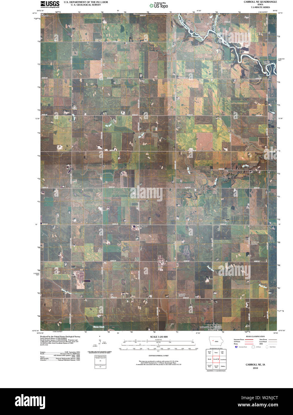 Carroll iowa map hi-res stock photography and images - Alamy